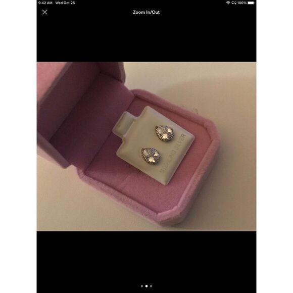 New~2.18 Ct. Pear Cut Rope Texture Frame Sim Diamond Stud Earrings~.925SS - Picture 2 of 3